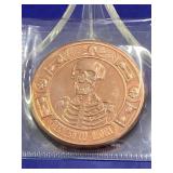Skull 1oz. copper round