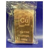 1Kilo 1000g Copper Element Bar in sealed plastic