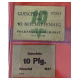 (2) Pieces of 1947 Volksbank Borghorst 10