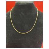 Goldtone Rope Chain 19'