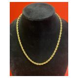 Goldtone Rope Chain, 19'