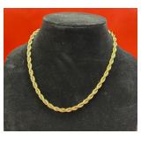 18K GP Rope Chain 16 1/2'