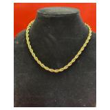 Goldtone Rope Chain 18K GP 16 1/2'