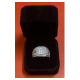 Men's Size 11, 925 Moissanite Diamond Ring,