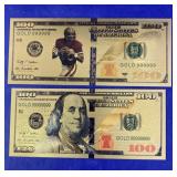 (2) $100 Bill Gold Foil