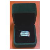 925 Silver and Moissanite Men's Size 11 ring,