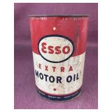 Vintage Esso Extra Motor Oil Can, missing top,