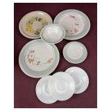 (8) Assorted plates and saucers including Corelle