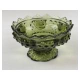 Fenton Green Hobnail Glass 6 Candle Holder