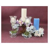 Candles and Candle Holders with flowers