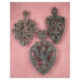 (3) Cast Iron trivets