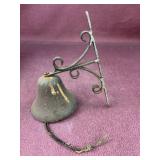 Cast iron bell, has dinger