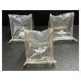 (3) Brass Colored Berkley Design easels, new 5