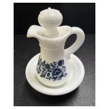Vintage Avon Milk Glass Pitcher & Basin