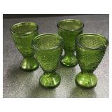 (4) Vintage pressed glass Cordial glasses 3ï¿½, has