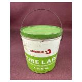 Armour Pure Lard Green and White Metal Pail with