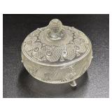 Vintage Avon Footed Round pressed Glass Powder