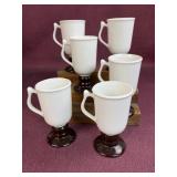 (6) Vintage Hall Mug Made In USA Black & White