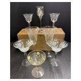 Assorted Etched and painted stemware
