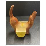 Vintage Dachshund Weiner Dog Trinket Holder Brown
