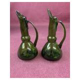 (2) Handblown Glass Vases with bulbous bottoms