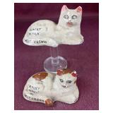 (2) Vintage Chalkware cats ï¿½Almost Heavenï¿½ West