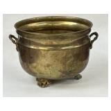 Vintage 3 Footed Brass Planter Pot w/Handles