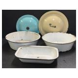 (5) Pieces of Vintage enamelware, they have