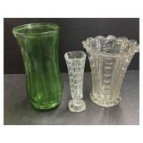 Indiana glass, zipper, and button vase, Cristal d