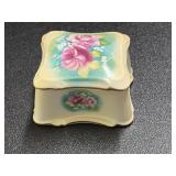 VTG HAND-PAINTED PORCELAIN FLORAL GOLD ROSES