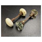 (2) Sets of antique door knobs