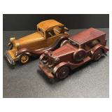 (2) Vintage Style wooden cars