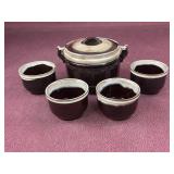 Vintage Bean pot with (4) cups, Japan