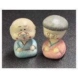 Oriental Grandma and grandpa Ceramic bobbleheads