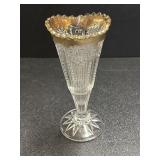 Vintage Clear & Gold Gilded Pressed Glass Hat Pin