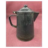 Graniteware Coffee pot, has soon wear and a