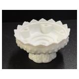 Fenton White Milk Glass Hobnail 5 Candle