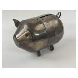 Vintage Silver Plated pig bank