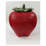 McCoy Apple Cookie Jar with Lid, has wear, has a