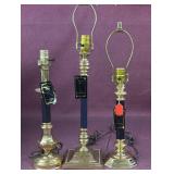 (3) Brass and Metal Lamps, not tested