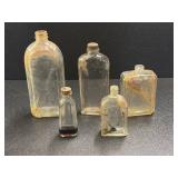 (5) Antique medicine bottles all have residue