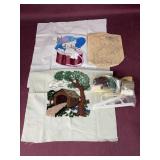 Punch/Needlework pieces and thread