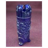 VTG Carnival Glass Cobalt Blue Hat pin Vase