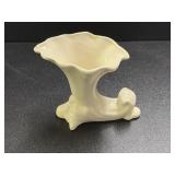 Vintage McCoy Creamy Off White Cornucopia Vase