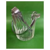 Faceted Glass Ice Bucket with Removable