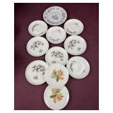 (11) Assorted bread, plates and saucers,