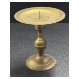Vintage Solid Brass Pillar Candle Holder With
