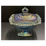 Indiana Glass Blue Windsor Carnival Glass Candy