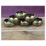 (6) Brass Napkin Rings with ruffled edges