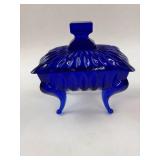 Cobalt Blue Trinket/candy Dish Casket box